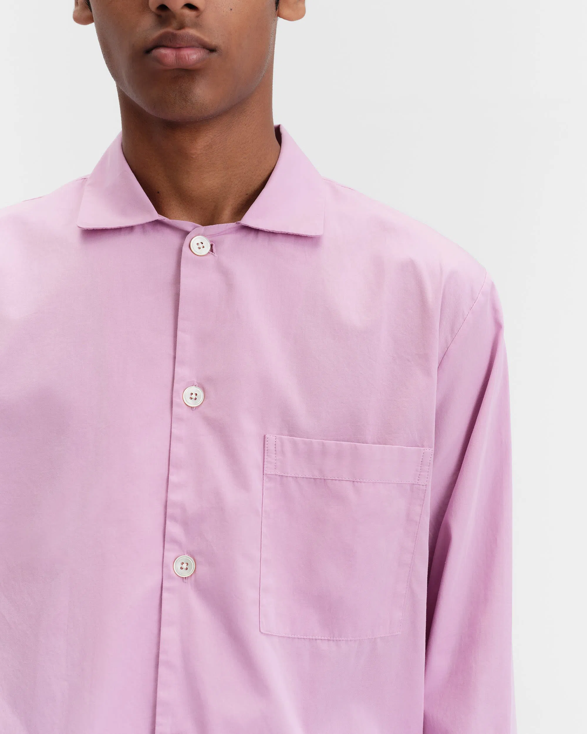 Purple Pink Cotton Poplin Pyjamas Shirt