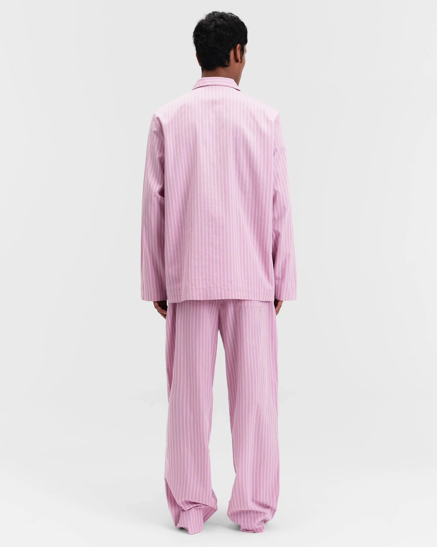 Purple Pink stripes Cotton Poplin Pyjamas Shirt