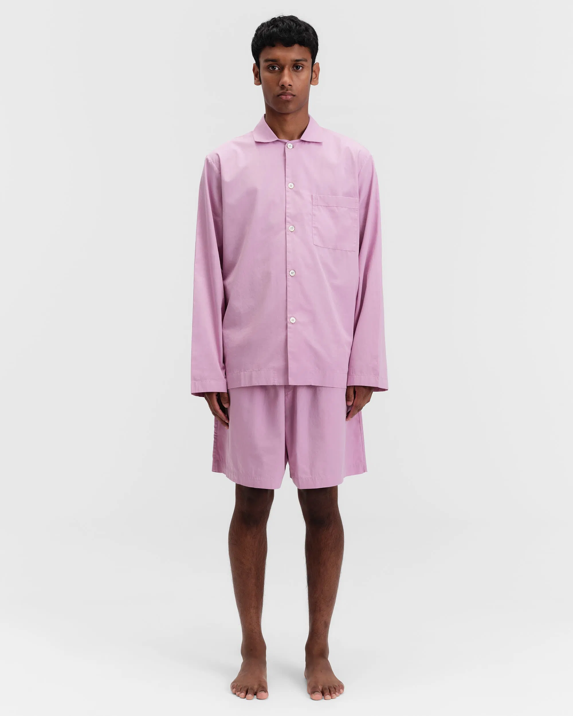 Purple Pink Cotton Poplin Pyjamas Shorts