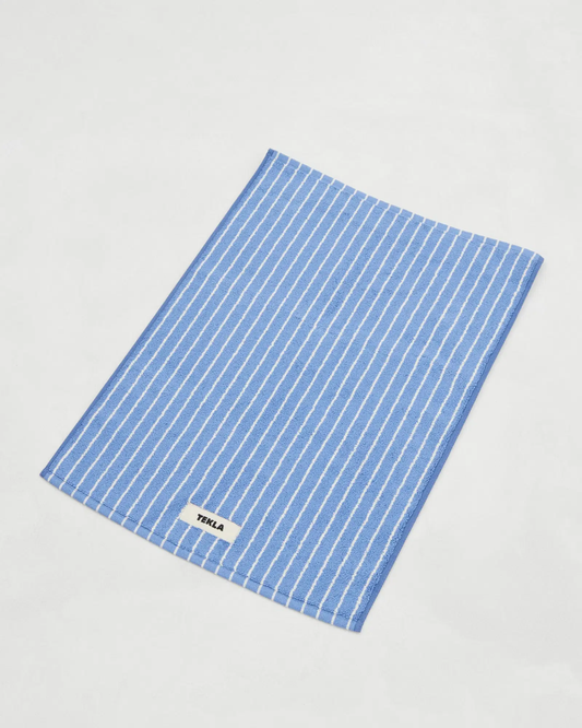 Clear Blue Stripes Terry Bath Mat