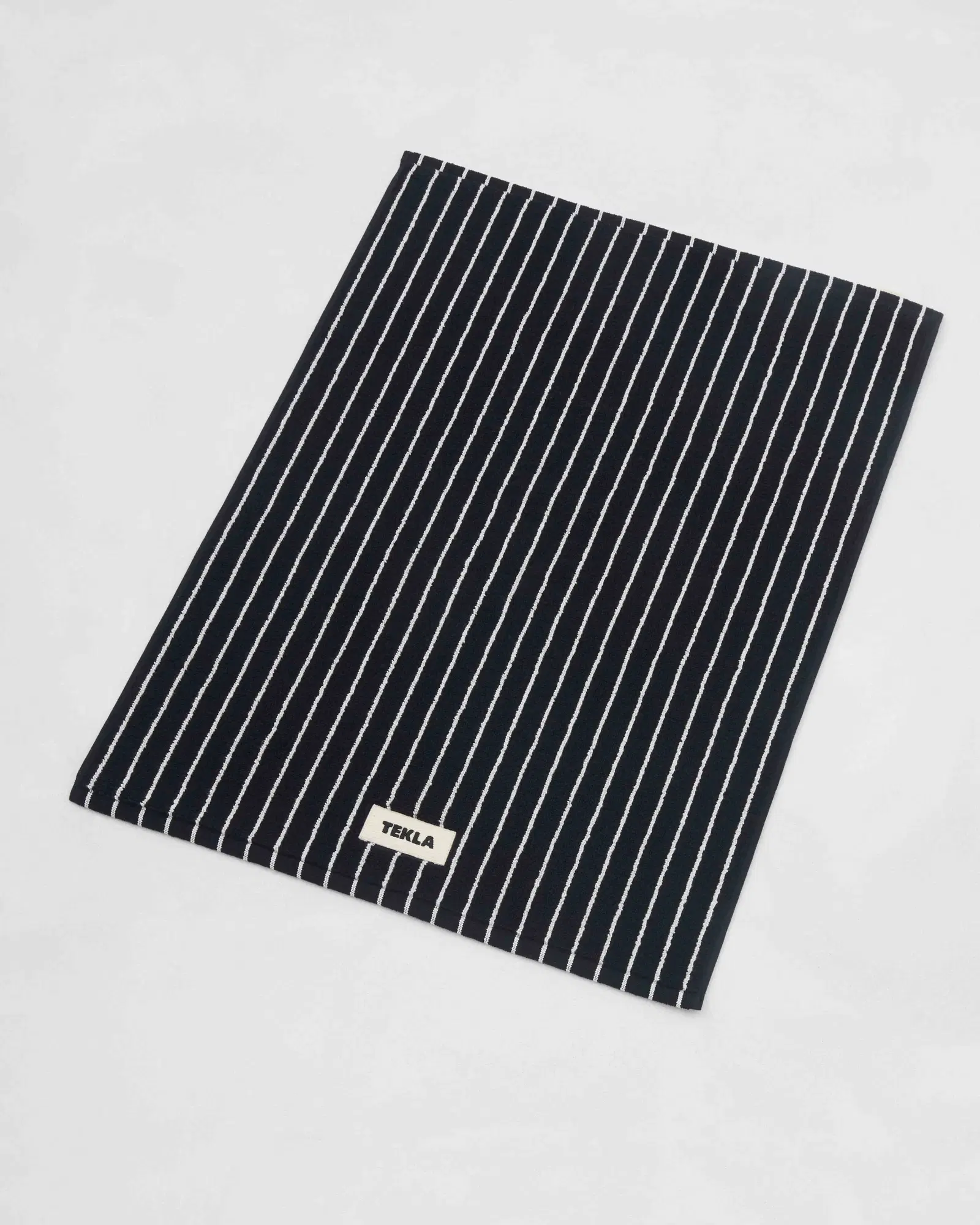 Black Stripes Terry Bath Mat