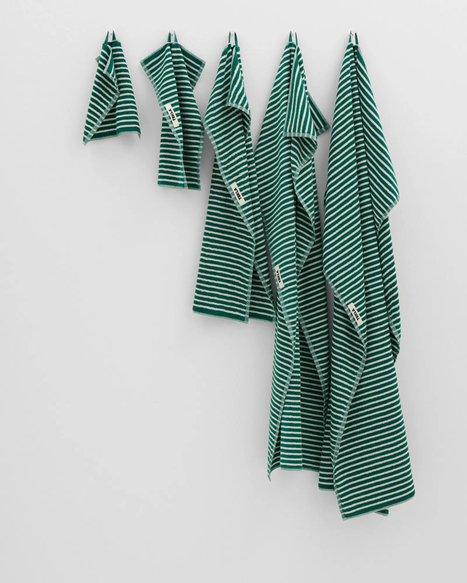 Teal Green Stripes Terry Towel
