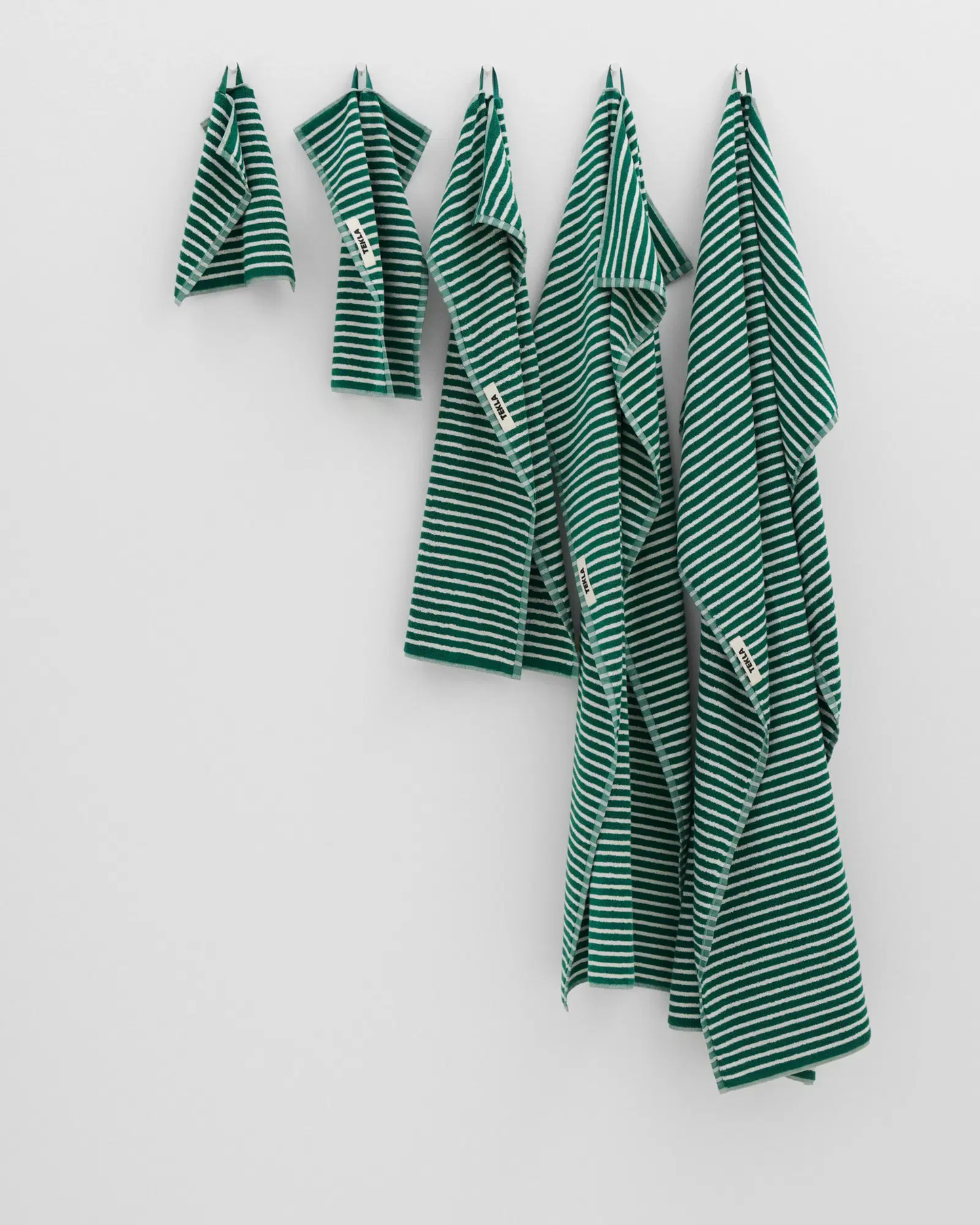 Teal Green Stripes Terry Towel