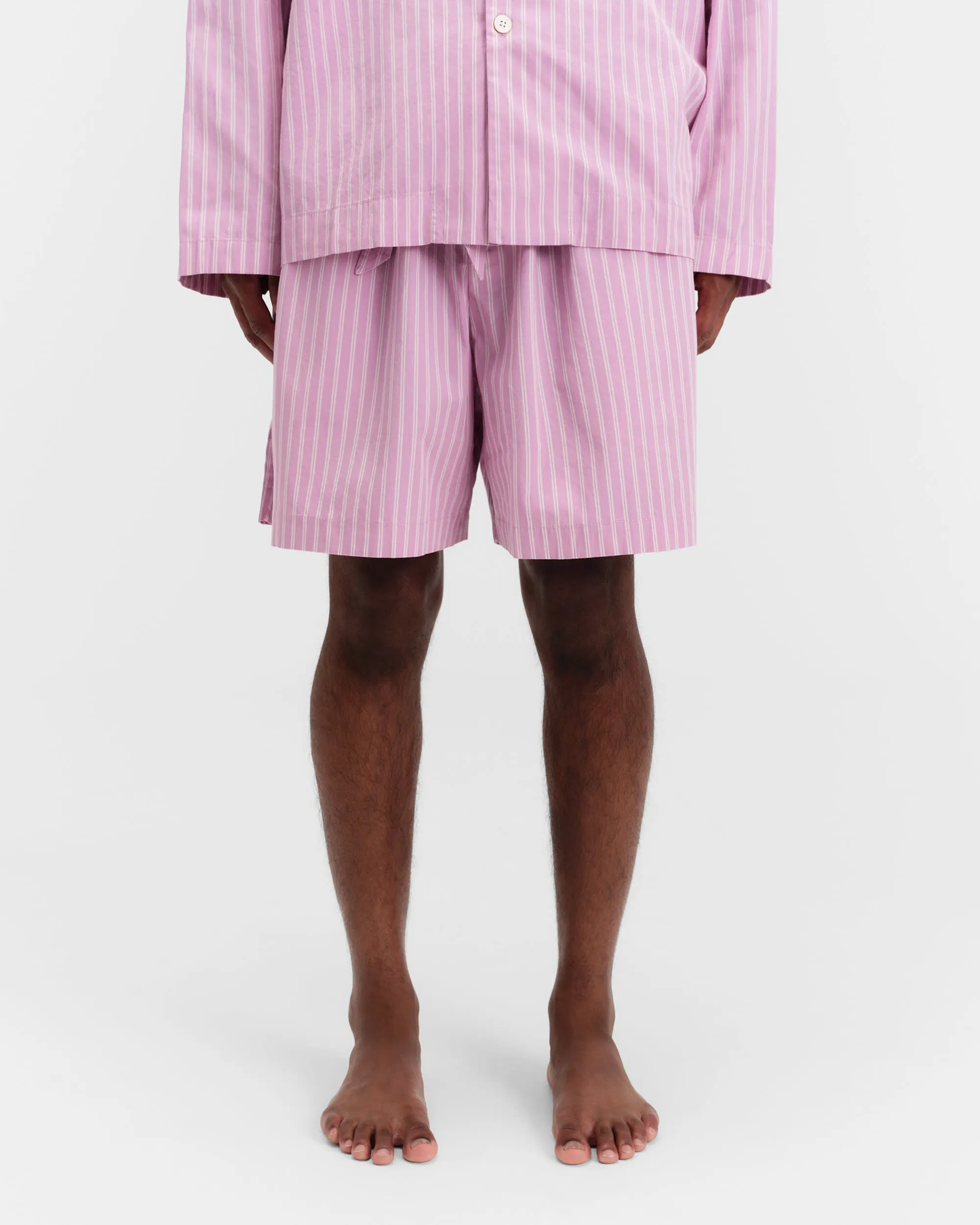Purple Pink Stripes Cotton Poplin Pyjamas Shorts