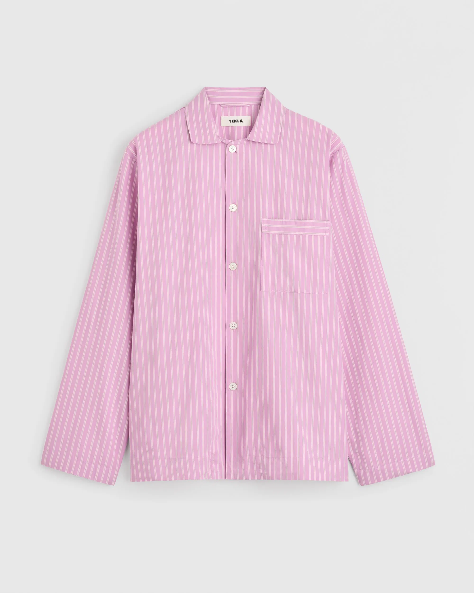 Purple Pink stripes Cotton Poplin Pyjamas Shirt