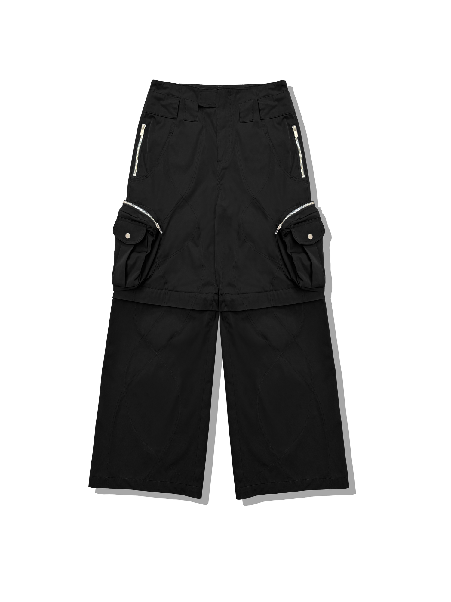 Black Diffraction Convertible Cargo Trousers