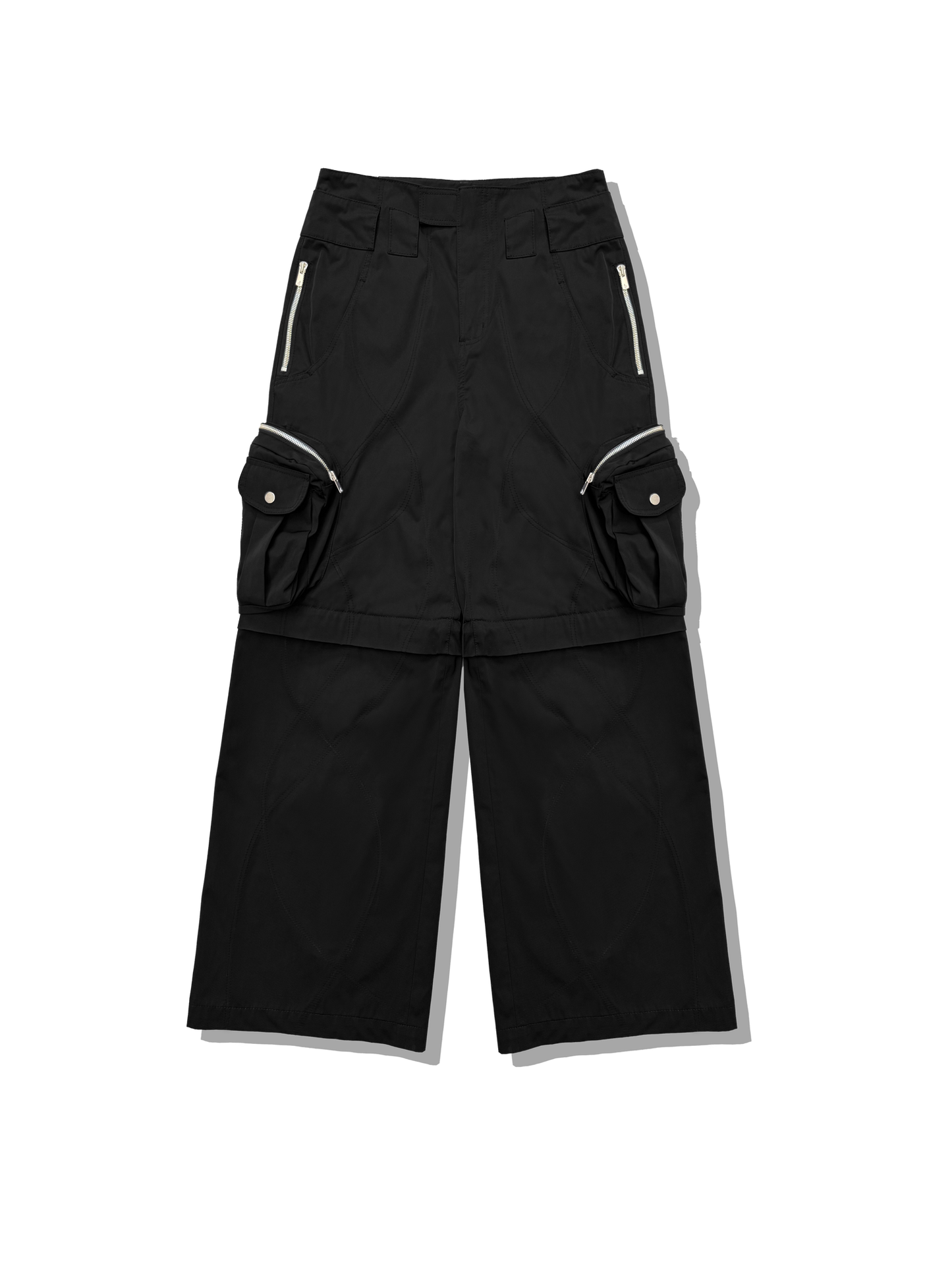 Black Diffraction Convertible Cargo Trousers