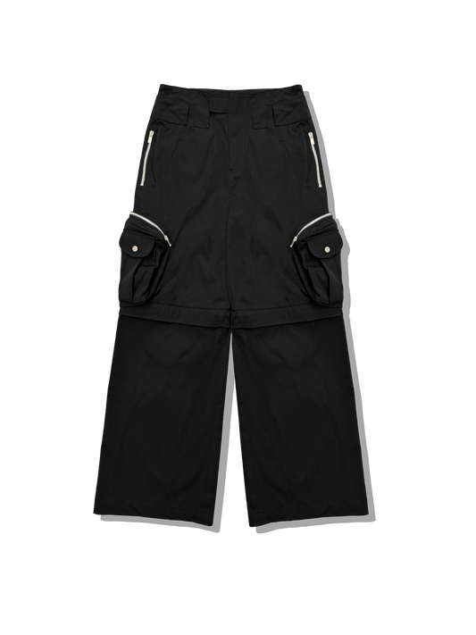 Black Diffraction Convertible Cargo Trousers