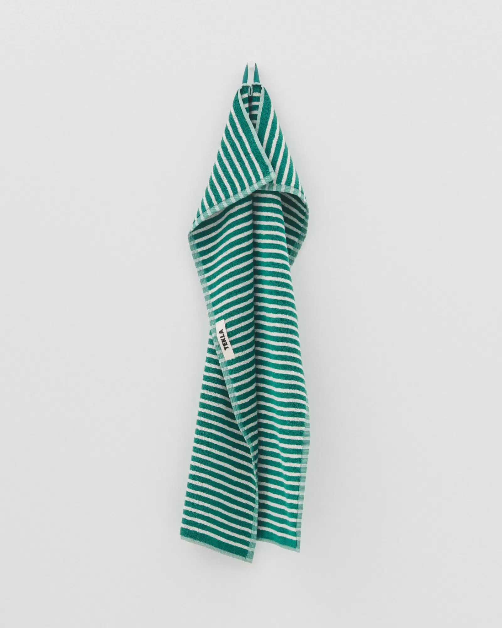 Teal Green Stripes Terry Towel