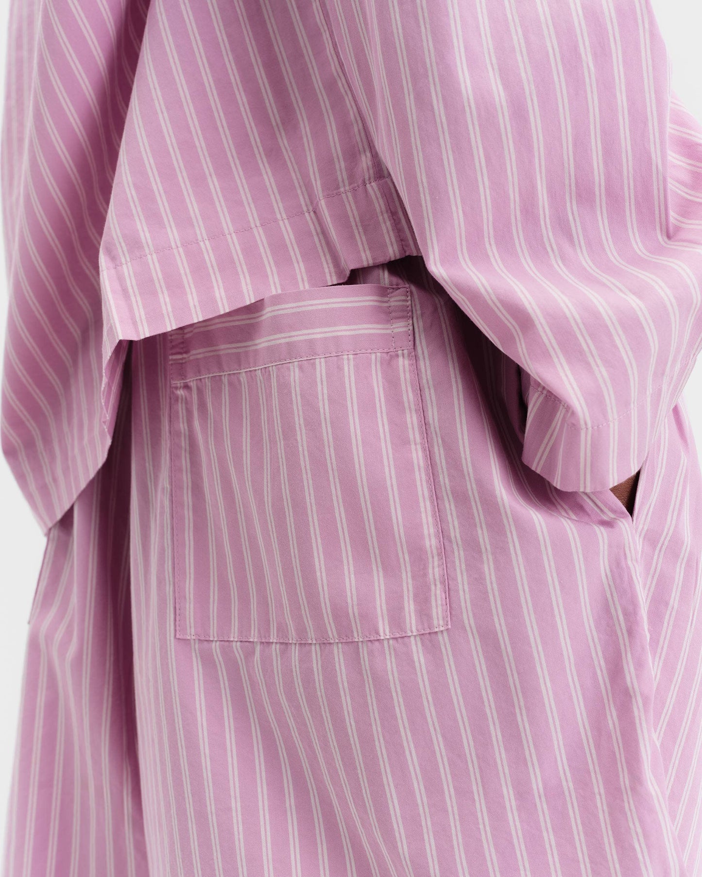 Purple Pink Stripes Cotton Poplin Pyjamas Shorts