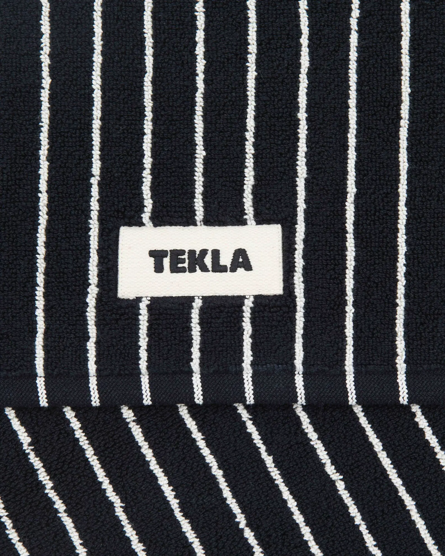 Black Stripes Terry Bath Mat
