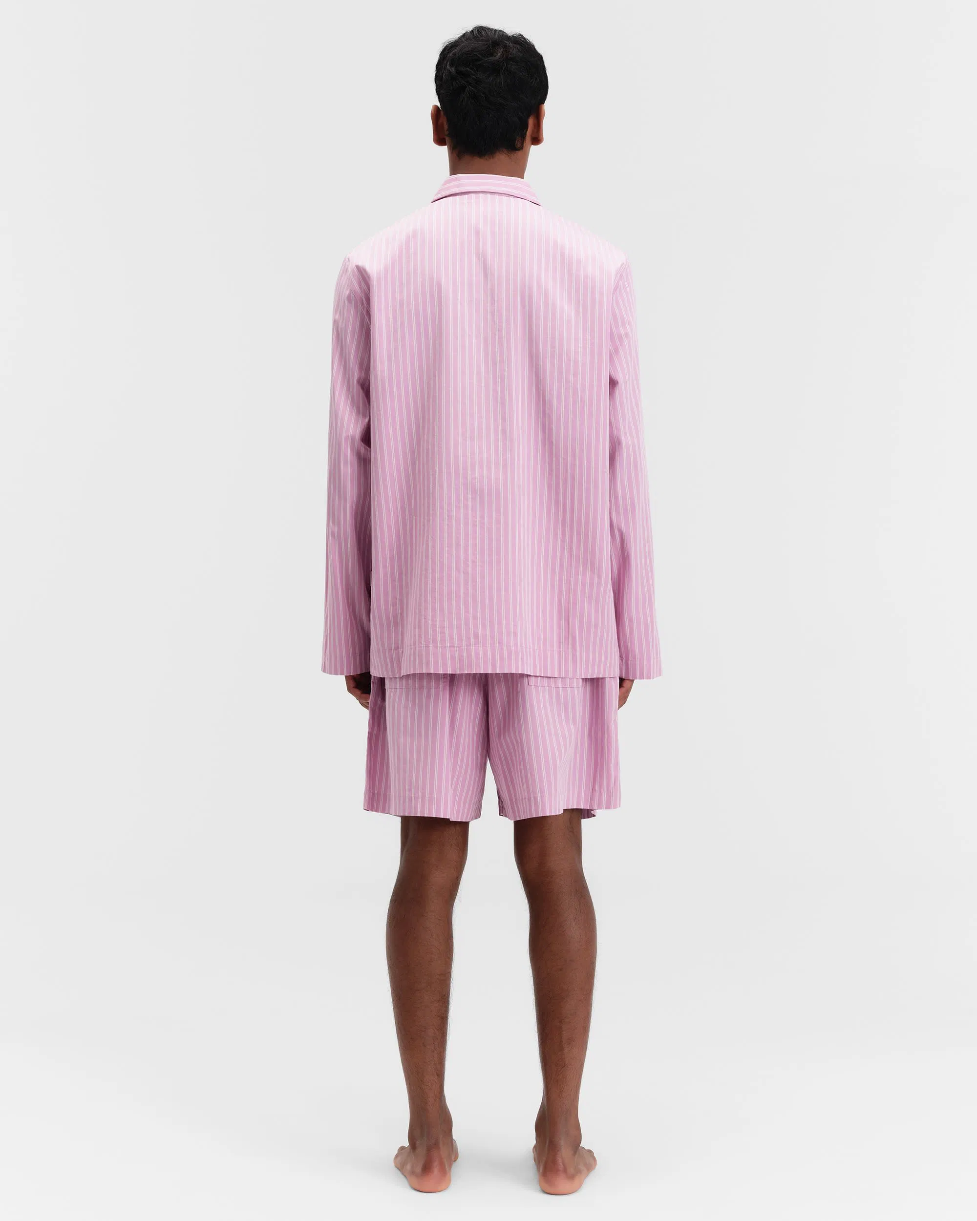 Purple Pink Stripes Cotton Poplin Pyjamas Shorts