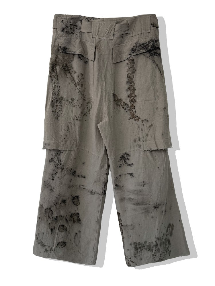 Mud Brown Eco Hemp Layered Skirt Pants