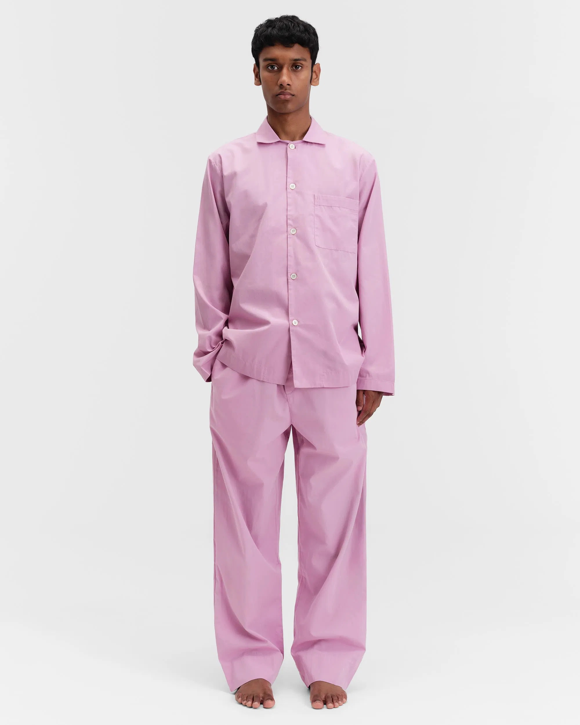 Purple Pink Cotton Poplin Pyjamas Shirt