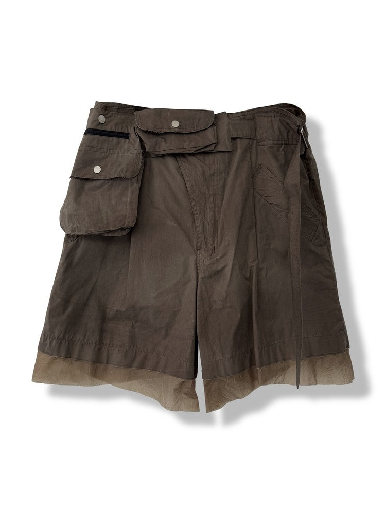 Dark Mocha Waxed Waist Bag Shorts