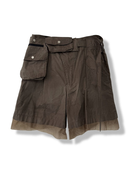 Dark Mocha Waxed Waist Bag Shorts