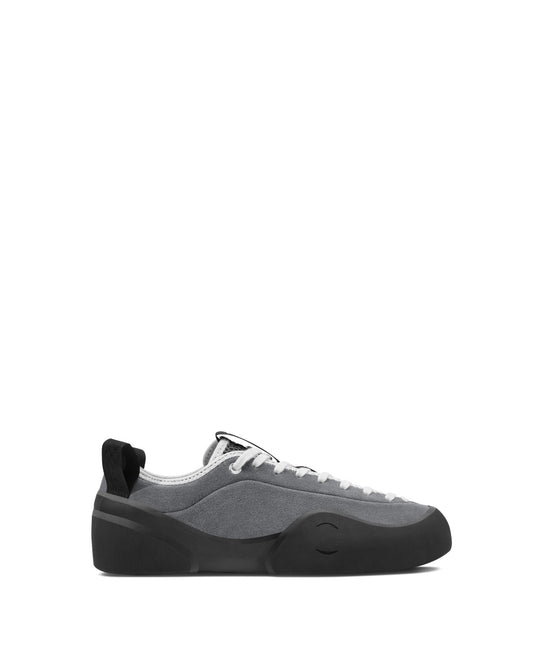 Grey/Natural Black Leather Suede 1PM Sneakers