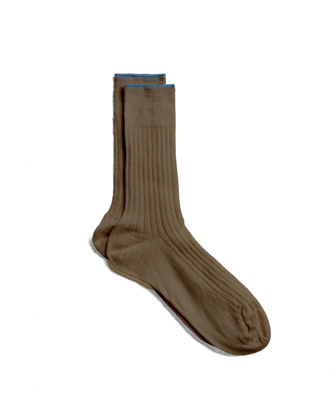 L.Brown Linen Ribbed Socks